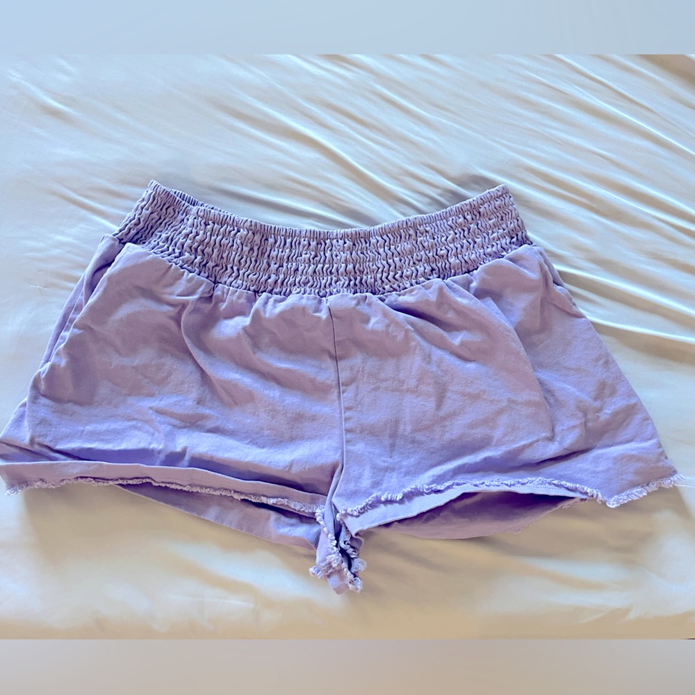 Woman’s purple size large stretchy waist shorts